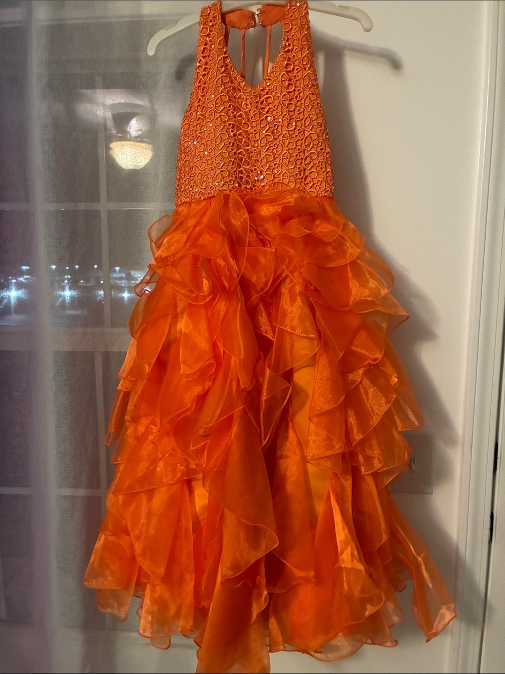 Tip Top Kids Orange Ruffled Halter Maxi Skirt Size 6